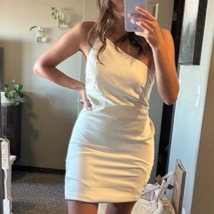 Petal and Pup white one shoulder mini dress